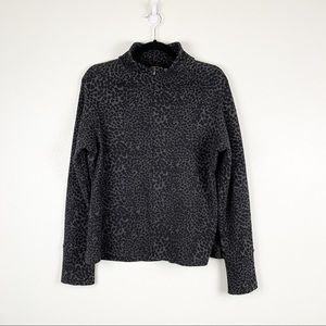 Lucy Cheetah 1/2 Zip Cheetah Black Pullover XL